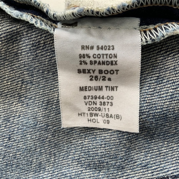 Gap 1969 Women’s Jeans Low Rise Sexy Boot Sz 26/2 Medium Wash Flare Hippie Y2K - Picture 12 of 12